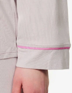 Eberjey Gisele Long-sleeved Stretch-jersey Pyjama Set -Sweaty Betty Store R04166197 PURPLEDUSTITALIANROSE ALT04