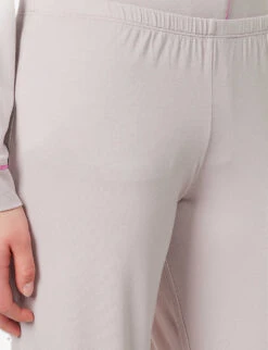 Eberjey Gisele Long-sleeved Stretch-jersey Pyjama Set -Sweaty Betty Store R04166197 PURPLEDUSTITALIANROSE ALT05