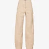 Palm Angels Bull Brand-patch Wide-leg Mid-rise Cotton Trousers -Sweaty Betty Store R04166267 BEIGEBEIGE M