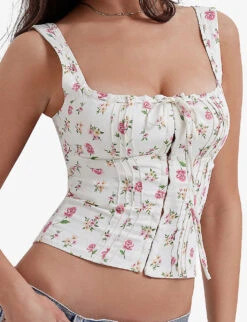 Chicca Floral-print Linen-blend Top 11 Chicca Floral-print Linen-blend Top -Sweaty Betty Store R04166362 ROSEPRINT ALT04