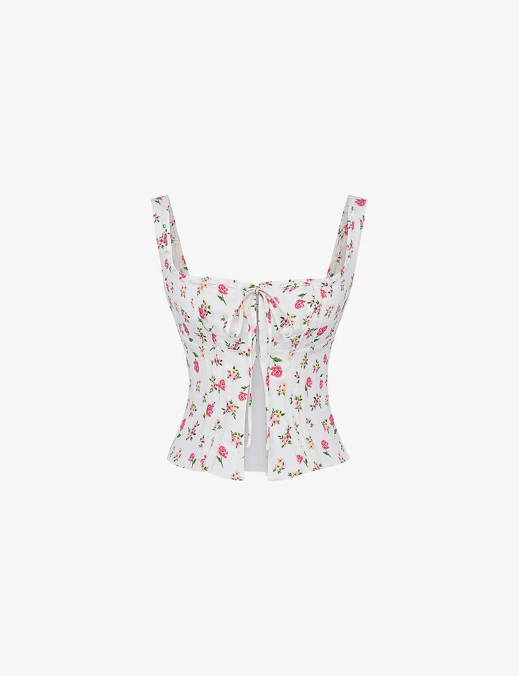 Chicca Floral-print Linen-blend Top 3 Chicca Floral-print Linen-blend Top