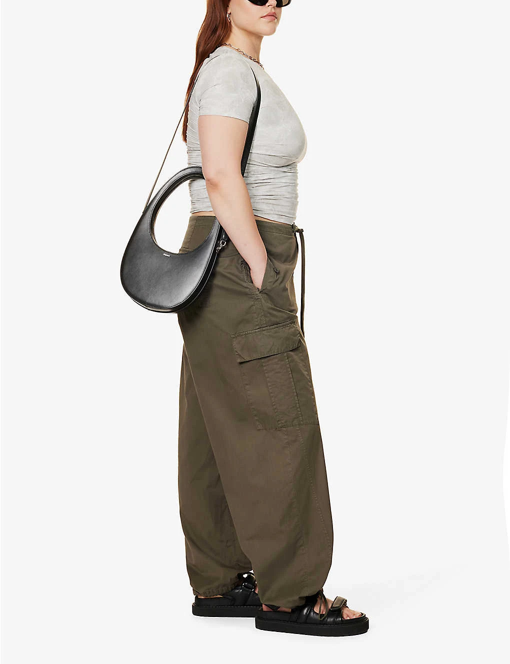 GOOD AMERICAN Parachute Wide-leg Drawstring-hem Cotton Trousers 4 GOOD AMERICAN Parachute Wide-leg Drawstring-hem Cotton Trousers - Image 2