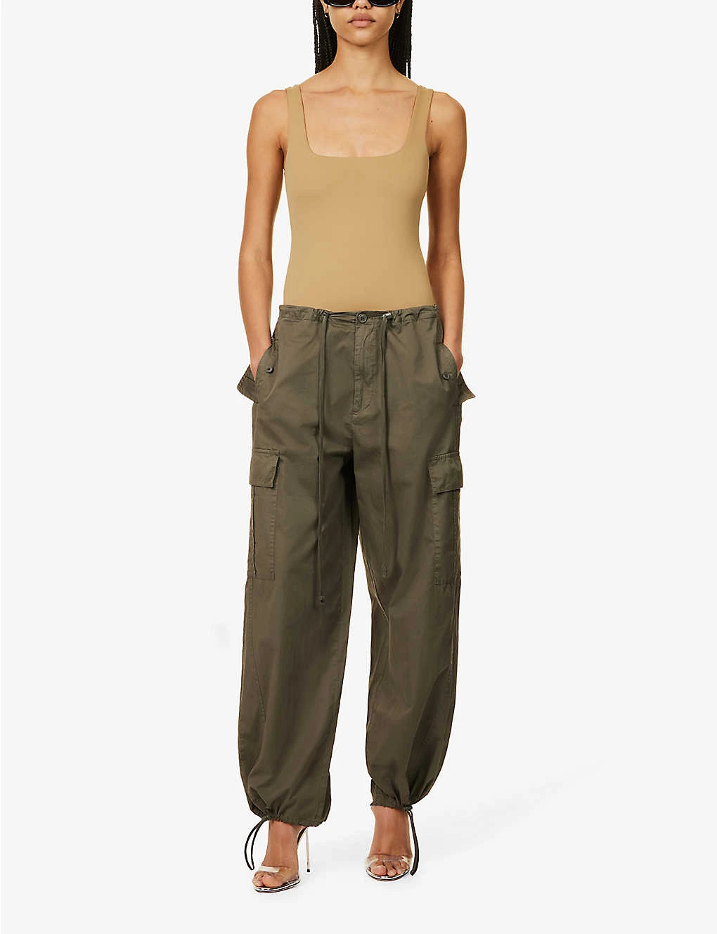 GOOD AMERICAN Parachute Wide-leg Drawstring-hem Cotton Trousers 5 GOOD AMERICAN Parachute Wide-leg Drawstring-hem Cotton Trousers - Image 3