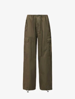 GOOD AMERICAN Parachute Wide-leg Drawstring-hem Cotton Trousers