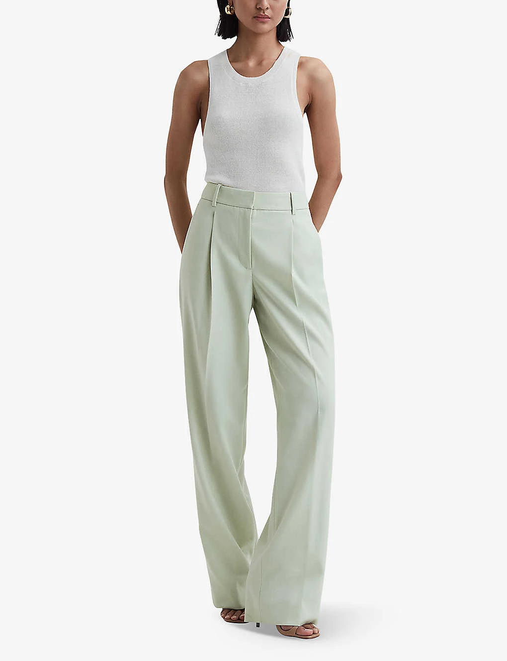 Reiss Naomi Wide-leg High-rise Stretch-wool Blend Suit Trousers 4 Reiss Naomi Wide-leg High-rise Stretch-wool Blend Suit Trousers - Image 2