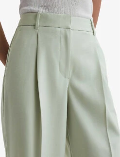 Reiss Naomi Wide-leg High-rise Stretch-wool Blend Suit Trousers 11 Reiss Naomi Wide-leg High-rise Stretch-wool Blend Suit Trousers -Sweaty Betty Store R04166638 GREEN ALT04