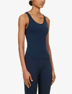 Fortuna Logo-embroidered Stretch-woven Top 9 Fortuna Logo-embroidered Stretch-woven Top -Sweaty Betty Store R04167373 MIDNIGHTBLUE ALT02