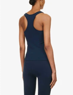 Fortuna Logo-embroidered Stretch-woven Top 10 Fortuna Logo-embroidered Stretch-woven Top -Sweaty Betty Store R04167373 MIDNIGHTBLUE ALT03