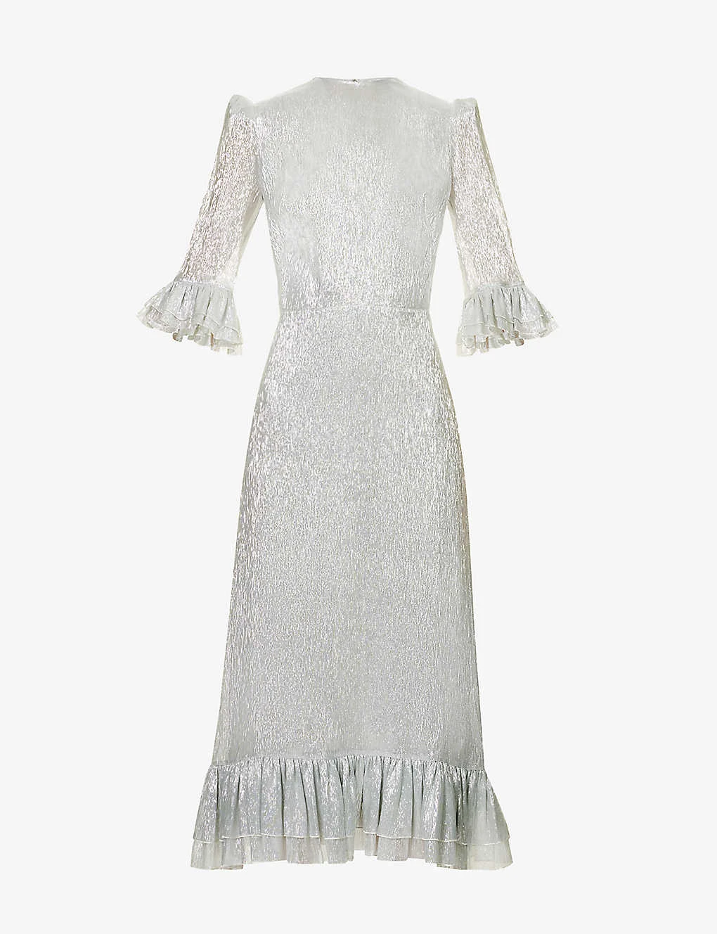 Falconetti Metallic-thread Silk-blend Midi Dress 3 Falconetti Metallic-thread Silk-blend Midi Dress