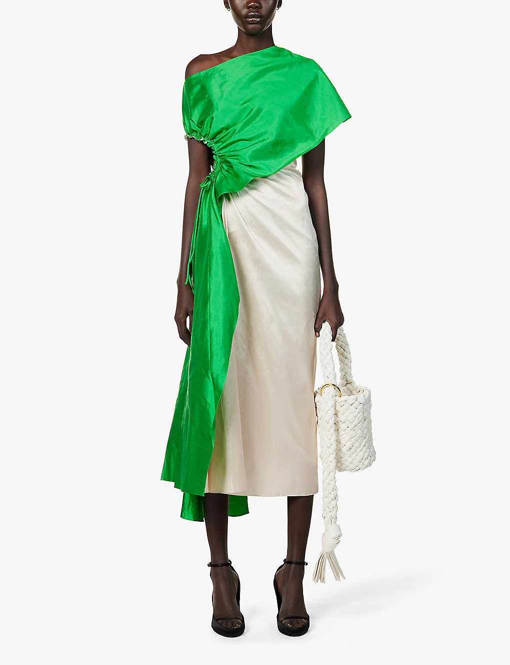 Asymmetric Colour-block Silk Maxi Dress 4 Asymmetric Colour-block Silk Maxi Dress - Image 2