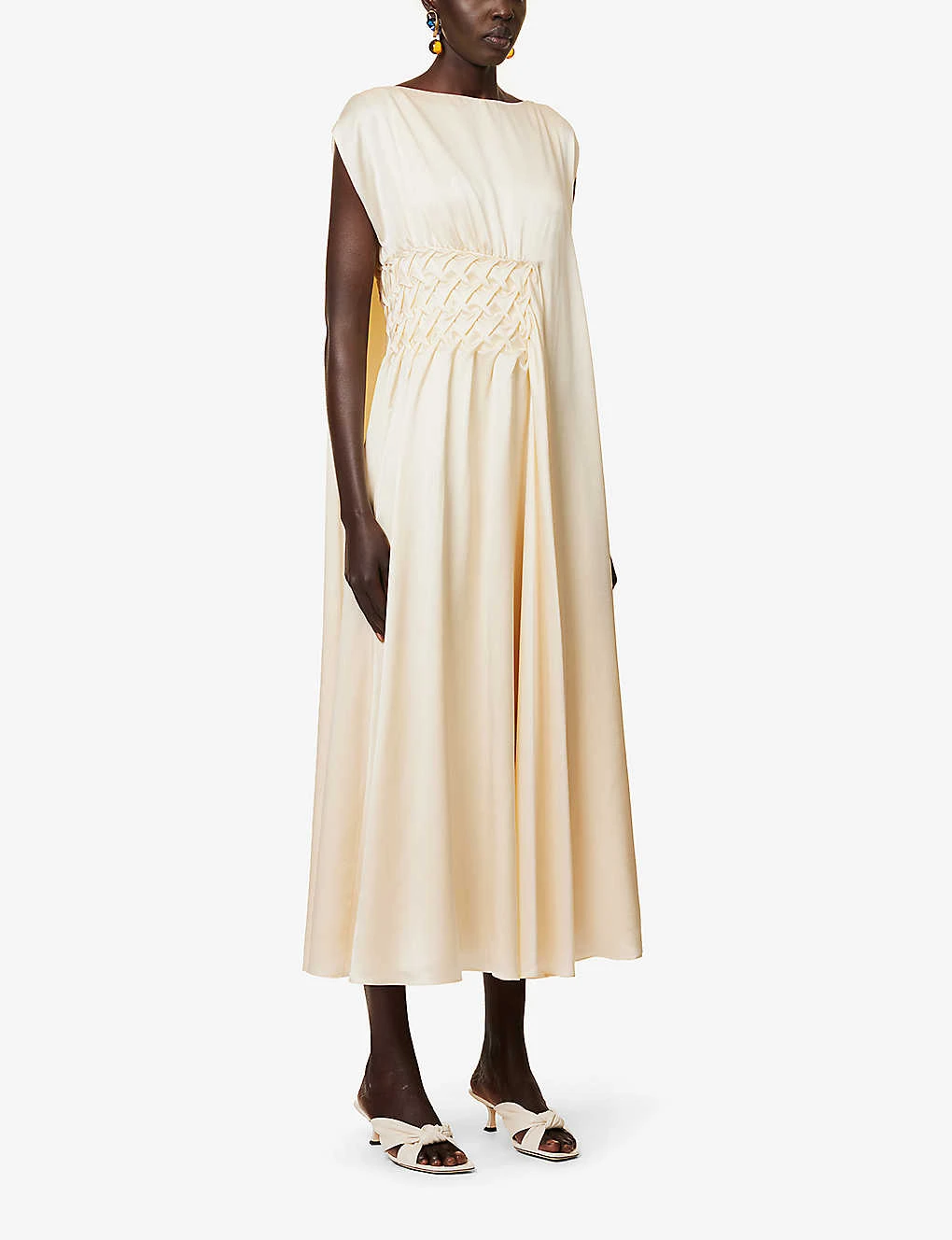 Kleo Cape-sleeve Silk Maxi Dress 5 Kleo Cape-sleeve Silk Maxi Dress - Image 3