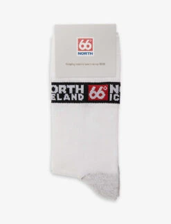 Exclusive Unisex Iceland Brand-logo Stretch-woven Socks