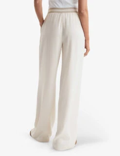 Reiss Abigail Striped-waistband Wide-leg Mid-rise Woven Trousers -Sweaty Betty Store R04168981 NEUTRAL ALT03