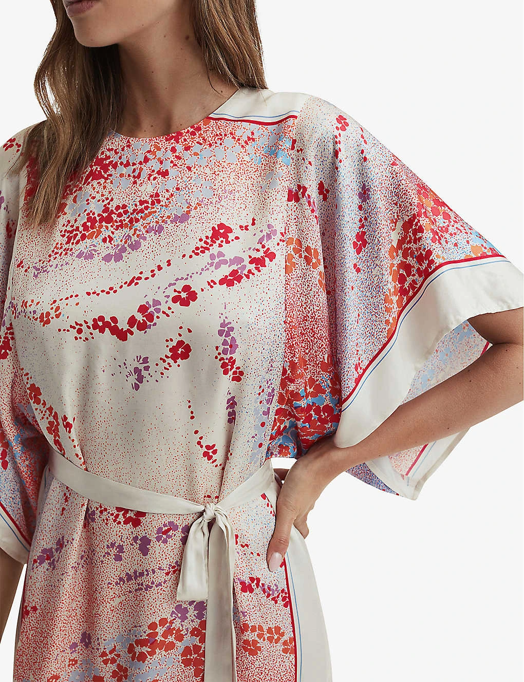 Reiss Leea Scarf-print Short-sleeve Woven Mini Dress 5 Reiss Leea Scarf-print Short-sleeve Woven Mini Dress - Image 3