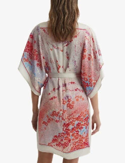 Reiss Leea Scarf-print Short-sleeve Woven Mini Dress 9 Reiss Leea Scarf-print Short-sleeve Woven Mini Dress -Sweaty Betty Store R04169023 MULTI ALT03