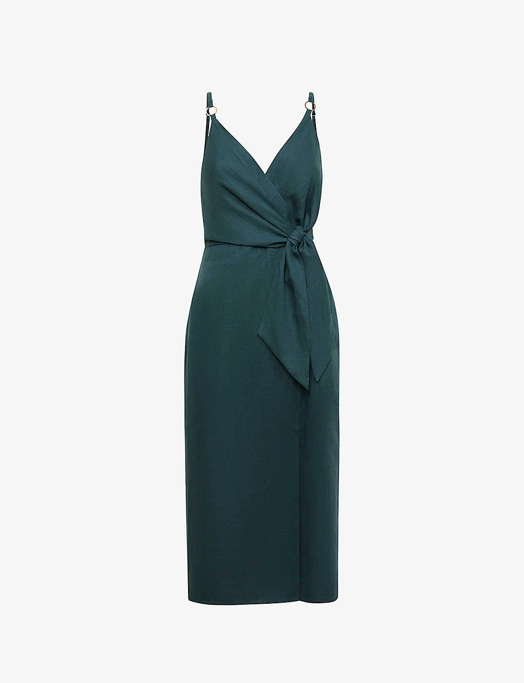 Reiss Elsie Self-tie Linen Midi Dress 3 Reiss Elsie Self-tie Linen Midi Dress