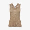 Reiss Zina Metallic Rib-knit Vest Top -Sweaty Betty Store R04169285 GOLD M