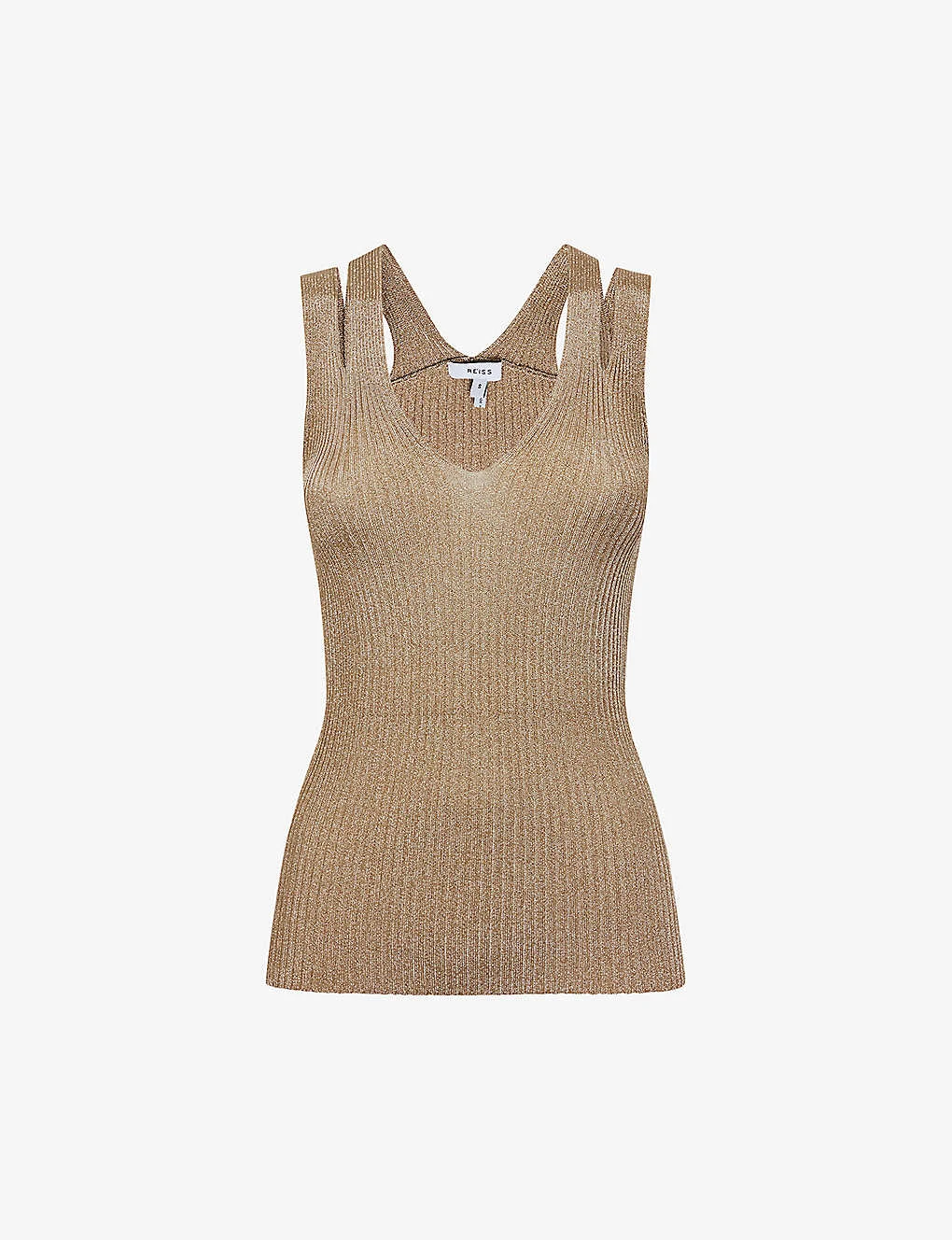 Reiss Zina Metallic Rib-knit Vest Top 3 Reiss Zina Metallic Rib-knit Vest Top