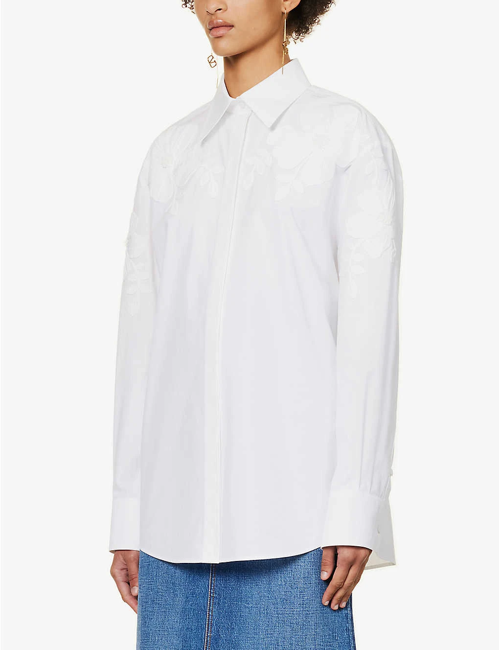 Valentino Floral-embroidered Regular-fit Cotton Shirt 5 Valentino Floral-embroidered Regular-fit Cotton Shirt - Image 3