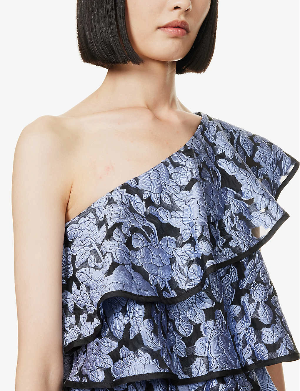 Asymmetric Ruffle-trim Woven Mini Dress 7 Asymmetric Ruffle-trim Woven Mini Dress - Image 5