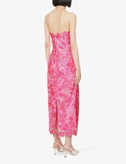 Floral-embroidered Corseted Woven Midi Dress 10 Floral-embroidered Corseted Woven Midi Dress -Sweaty Betty Store R04169920 TAFFY ALT03