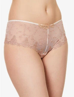Passionata White Nights Lace-embellished Stretch-mesh Briefs 8 Passionata White Nights Lace-embellished Stretch-mesh Briefs -Sweaty Betty Store R04170047 0R1PEARLSIROCCO ALT02