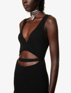 Peephole Cut-out Cotton-blend Mini Dress 11 Peephole Cut-out Cotton-blend Mini Dress -Sweaty Betty Store R04170534 BLACK ALT04