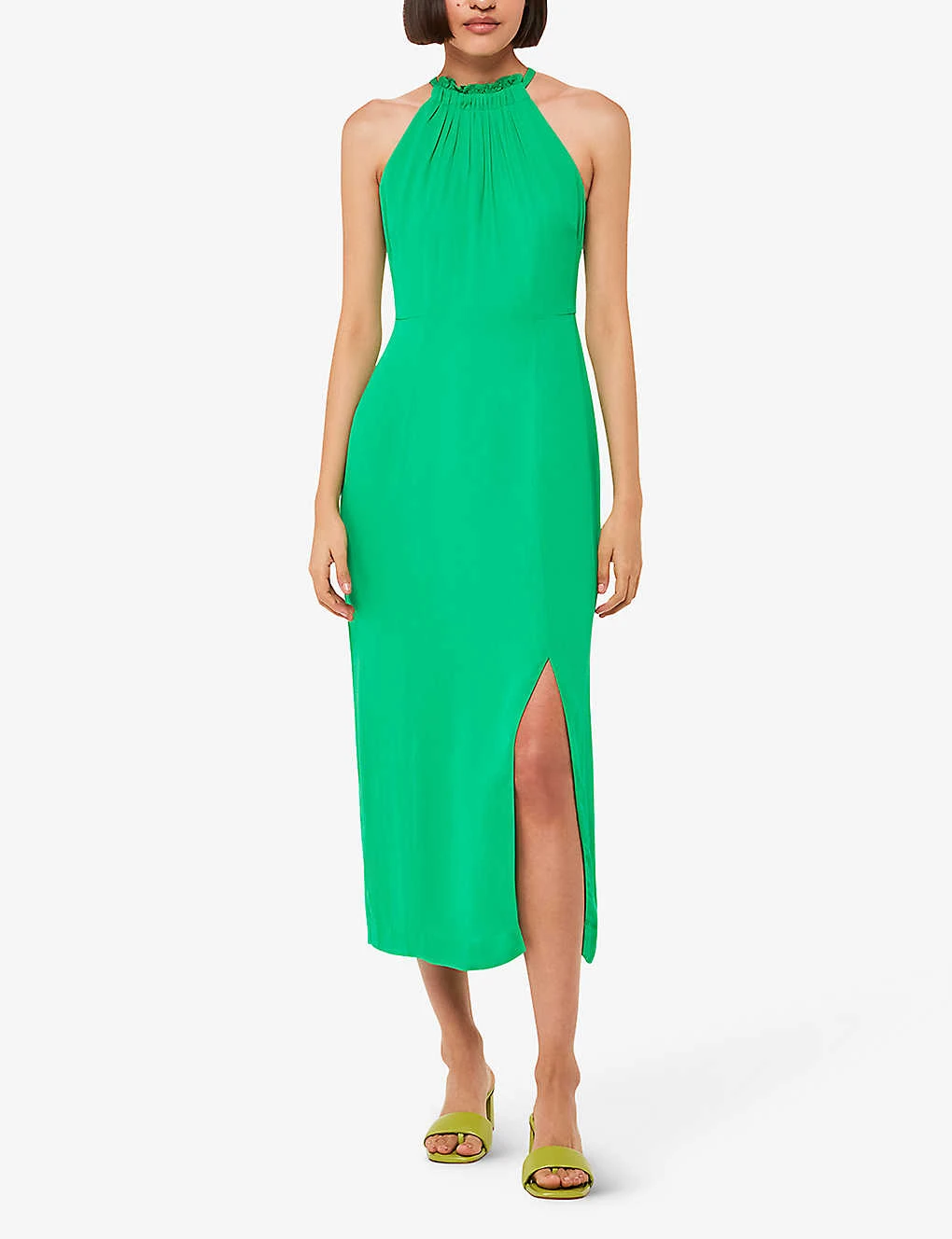 Whistles Eliza Halterneck Side-slit Woven Midi Dress 4 Whistles Eliza Halterneck Side-slit Woven Midi Dress - Image 2