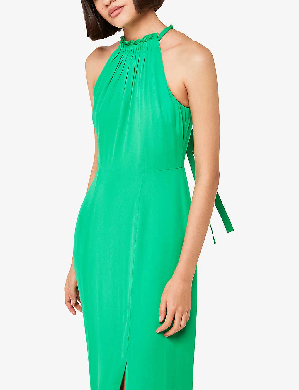 Whistles Eliza Halterneck Side-slit Woven Midi Dress 5 Whistles Eliza Halterneck Side-slit Woven Midi Dress - Image 3