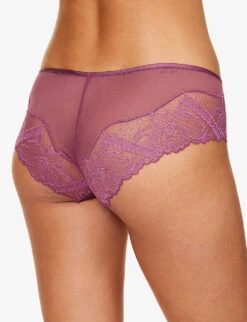 Chantelle Orangerie Floral-embroidered Stretch-woven Briefs -Sweaty Betty Store R04171580 01YTANNIN ALT03