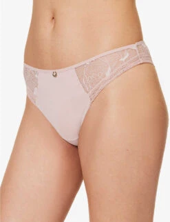 Chantelle True Lace Stretch-mesh Briefs 8 Chantelle True Lace Stretch-mesh Briefs -Sweaty Betty Store R04171583 00VENGLISHROSE ALT02