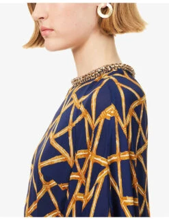 Floral-print Cape-sleeve Silk-crepe Kaftan Maxi Dress 10 Floral-print Cape-sleeve Silk-crepe Kaftan Maxi Dress -Sweaty Betty Store R04171627 MIDNIGHTLATTICE ALT04