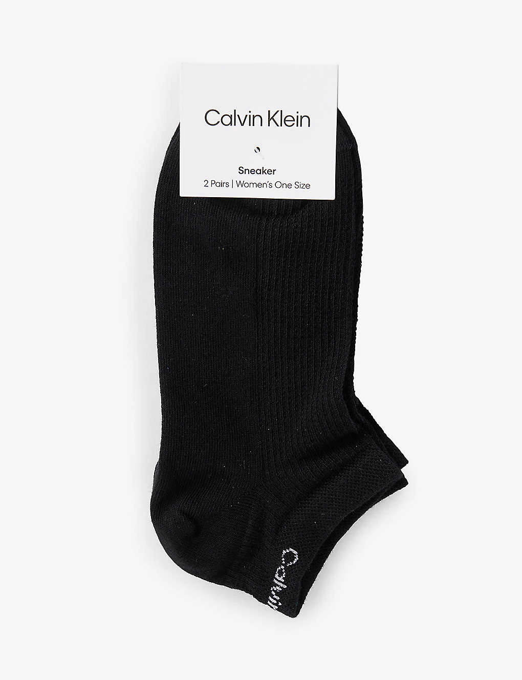 Calvin Klein Branded-cuff Low-rise Pack Of Two Stretch-cotton Blend Socks 3 Calvin Klein Branded-cuff Low-rise Pack Of Two Stretch-cotton Blend Socks