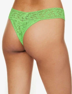 HANKY PANKY Signature Mid-rise Lace Thong -Sweaty Betty Store R04173864 LUSHGREEN ALT03