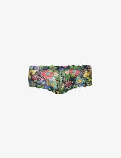 HANKY PANKY Floral-embroidered Mid-rise Woven Briefs