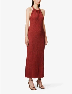 Exclusive Jaya Halterneck Silk-blend Maxi Dress 9 Exclusive Jaya Halterneck Silk-blend Maxi Dress -Sweaty Betty Store R04174175 PAPRIKA ALT02