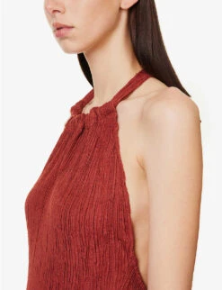 Exclusive Jaya Halterneck Silk-blend Maxi Dress 11 Exclusive Jaya Halterneck Silk-blend Maxi Dress -Sweaty Betty Store R04174175 PAPRIKA ALT04