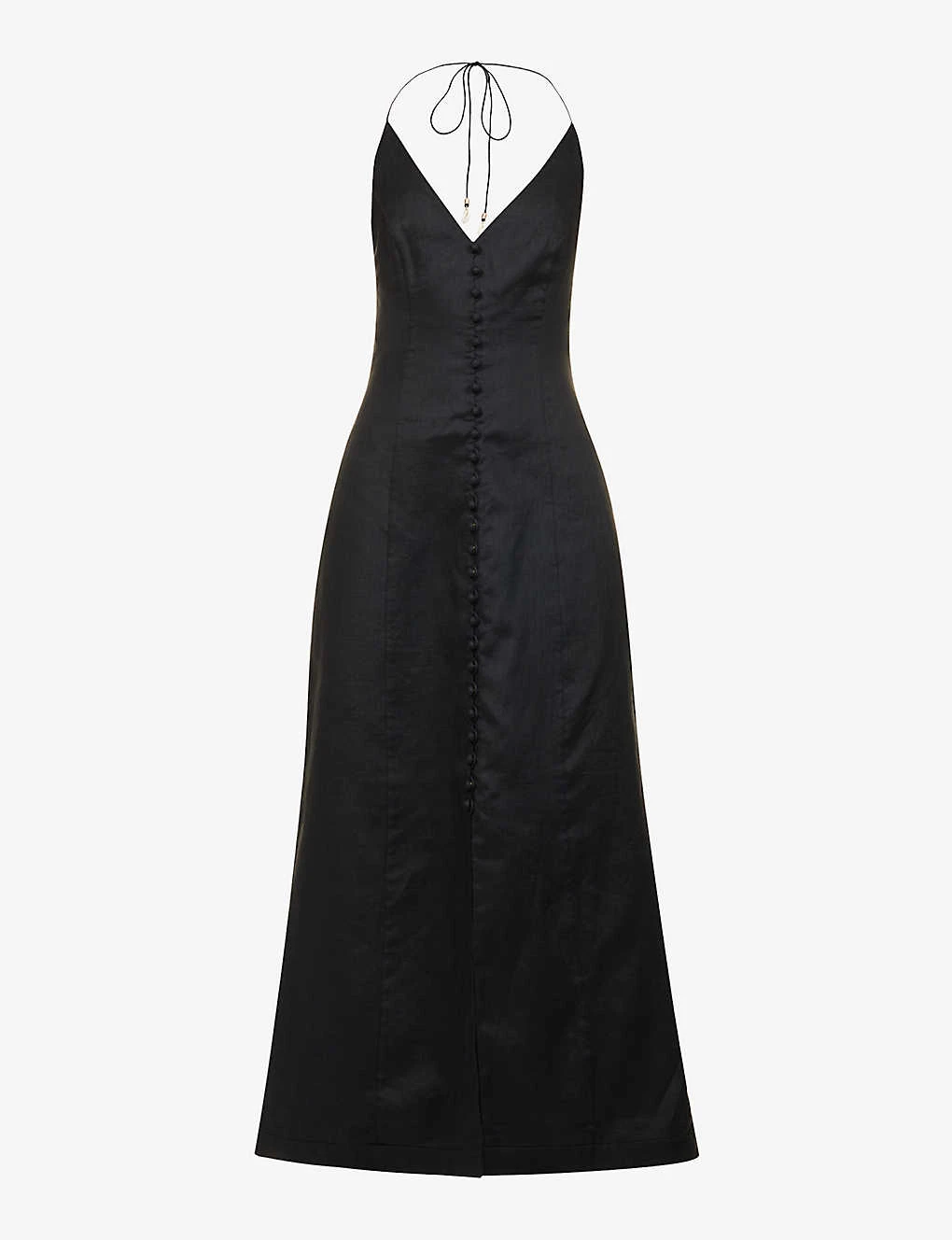 Zimmermann Halcyon V-neck Split-hem Linen Midi Dress 3 Zimmermann Halcyon V-neck Split-hem Linen Midi Dress