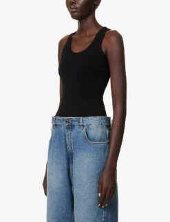 Scoop-neck High-leg Knitted Bodysuit -Sweaty Betty Store R04179403 NOIRALAIA ALT02