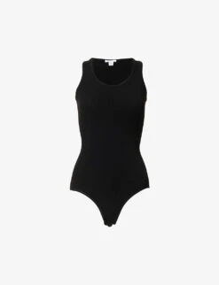 Scoop-neck High-leg Knitted Bodysuit