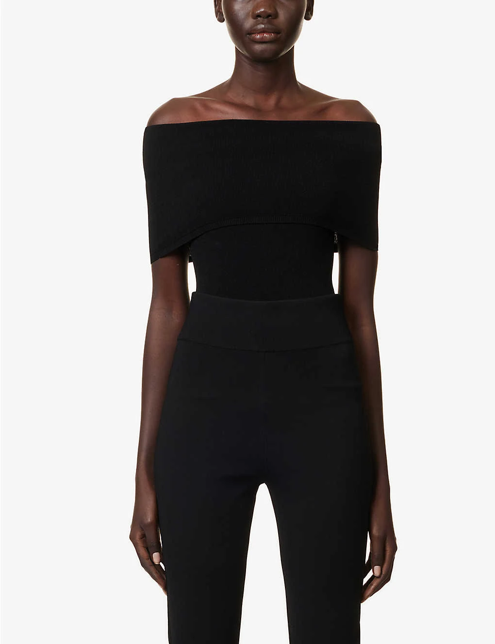 Off-the-shoulder Slim-fit Knitted Bodysuit 5 Off-the-shoulder Slim-fit Knitted Bodysuit - Image 3