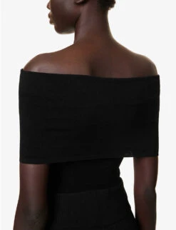 Off-the-shoulder Slim-fit Knitted Bodysuit 11 Off-the-shoulder Slim-fit Knitted Bodysuit -Sweaty Betty Store R04179404 NOIRALAIA ALT04