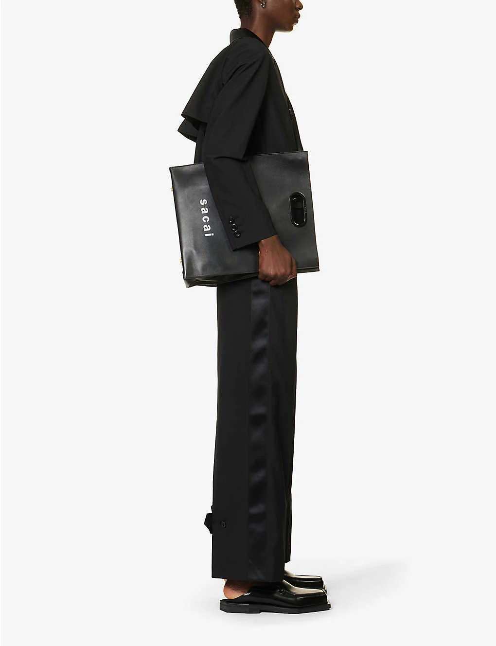 Sacai Structured-waist Wide-leg Mid-rise Woven Trousers 4 Sacai Structured-waist Wide-leg Mid-rise Woven Trousers - Image 2