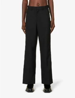 Sacai Structured-waist Wide-leg Mid-rise Woven Trousers 10 Sacai Structured-waist Wide-leg Mid-rise Woven Trousers -Sweaty Betty Store R04180383 BLACK ALT02