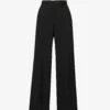 Sacai Structured-waist Wide-leg Mid-rise Woven Trousers -Sweaty Betty Store R04180383 BLACK M