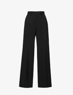 Sacai Structured-waist Wide-leg Mid-rise Woven Trousers