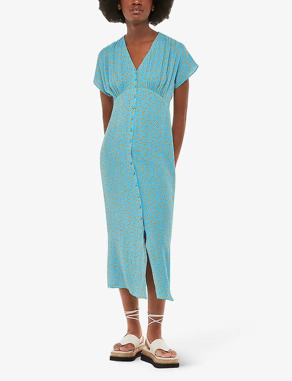 Whistles Floral Crescent-print Woven Midi Dress 4 Whistles Floral Crescent-print Woven Midi Dress - Image 2