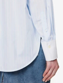 Victoria Beckham Striped Patch-pocket Cotton Shirt 13 Victoria Beckham Striped Patch-pocket Cotton Shirt -Sweaty Betty Store R04180525 SKYBLUEWHITE ALT05