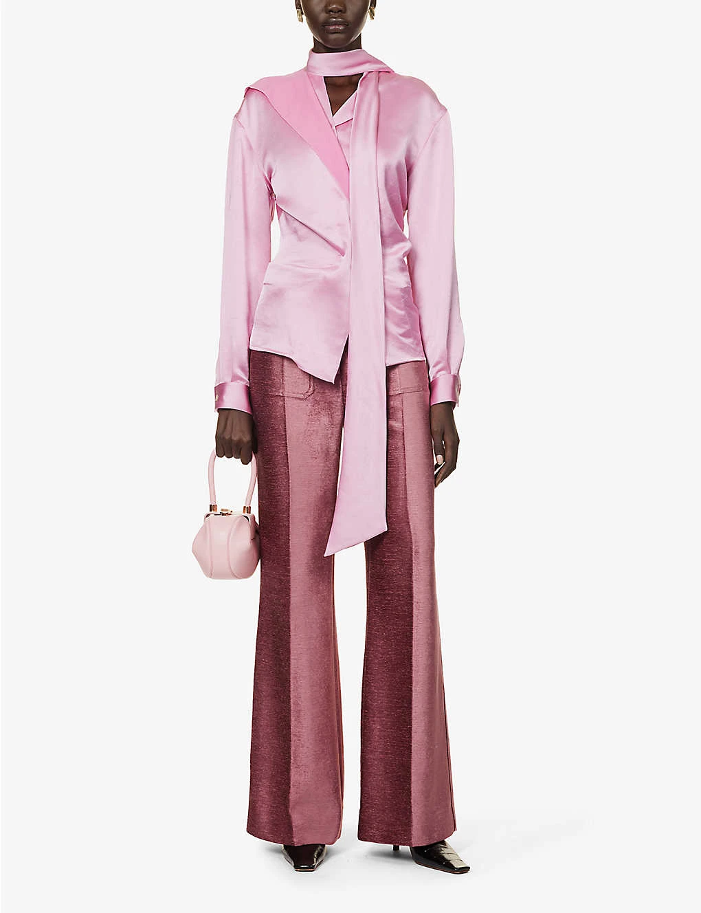 Victoria Beckham Self-tie Draped-panel Woven Shirt 4 Victoria Beckham Self-tie Draped-panel Woven Shirt - Image 2