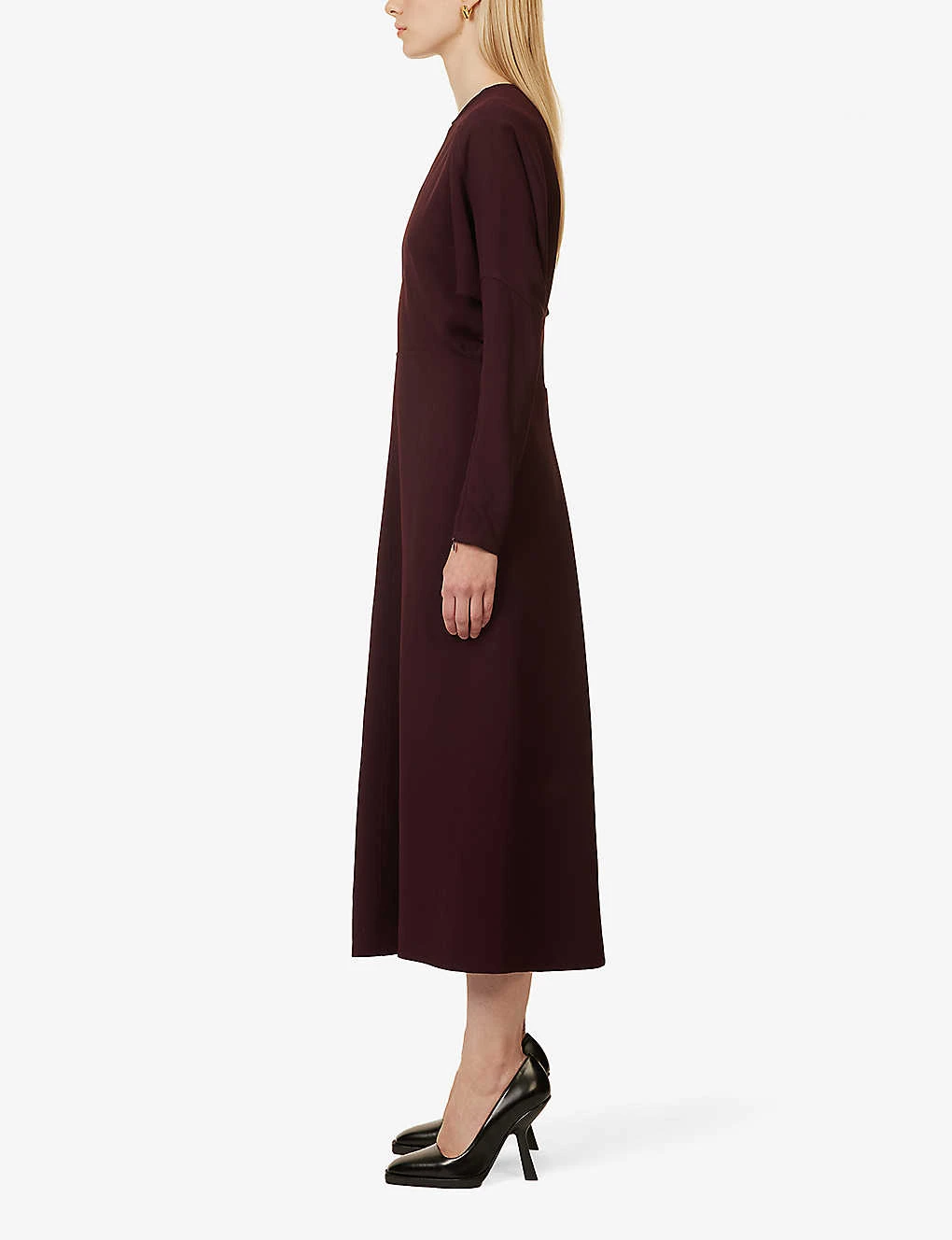 Victoria Beckham Dolman Long-sleeved Crepe Midi Dress 5 Victoria Beckham Dolman Long-sleeved Crepe Midi Dress - Image 3